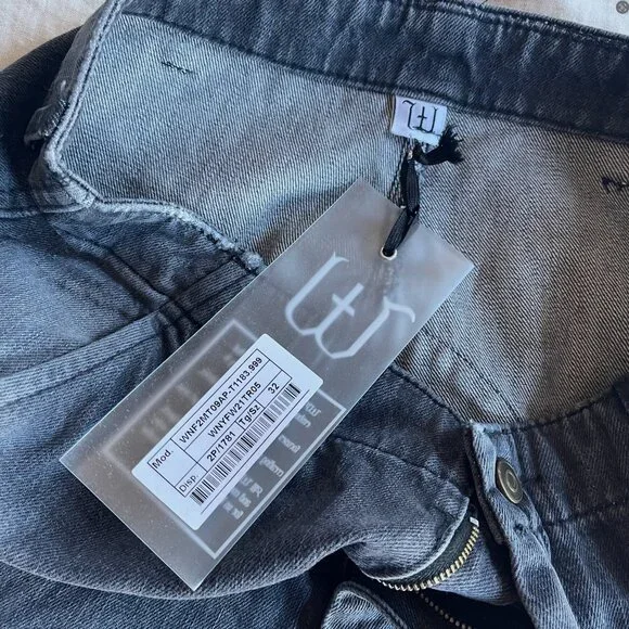 NWT Winnie New York Black Faded Denim Cargo Pants - Picture 6 of 10